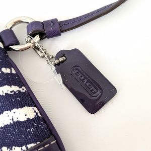 Coach Bags - COACH purple zebra canvas leather zip wristlet Coach Bags - COACH purple zebra canvas leather zip wristlet